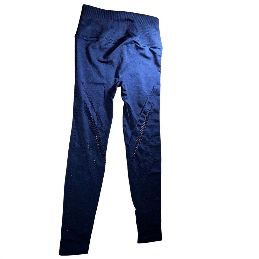 Gymshark Energy Seamless‎ Leggings Navy Blue XS High Waisted Pointelle Athletic